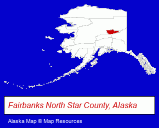 Alaska map, showing the general location of Santa's Letters & Gifts