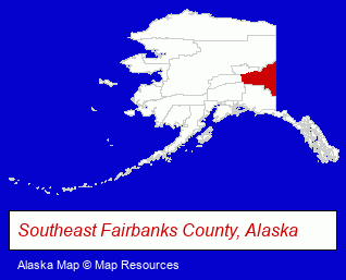 Alaska map, showing the general location of Delta Meat & Sausage Company