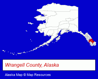 Alaska map, showing the general location of Bay Co