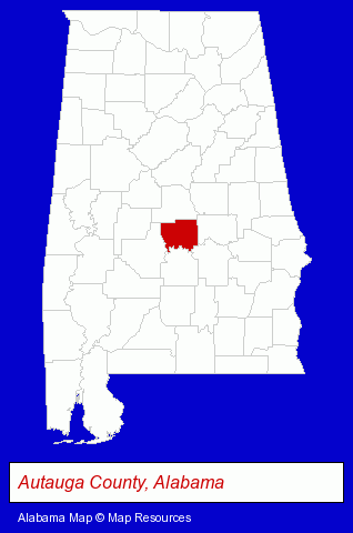 Alabama map, showing the general location of Kinedyne Corporation