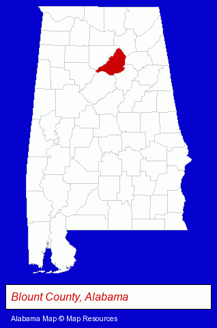 Alabama map, showing the general location of Marcum Oil