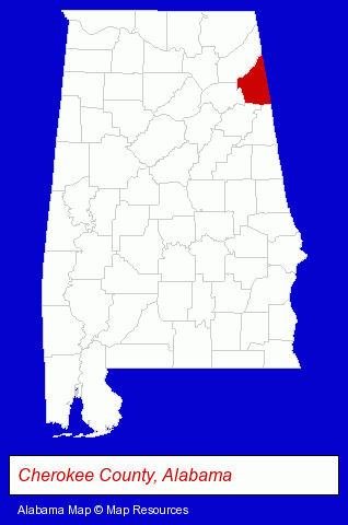 Alabama map, showing the general location of Preferred Health Service