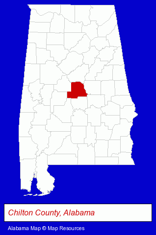 Alabama map, showing the general location of Clark Douglas C OD