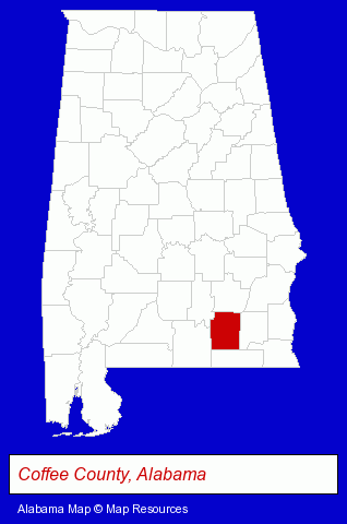 Alabama map, showing the general location of Bryan Pharmacy