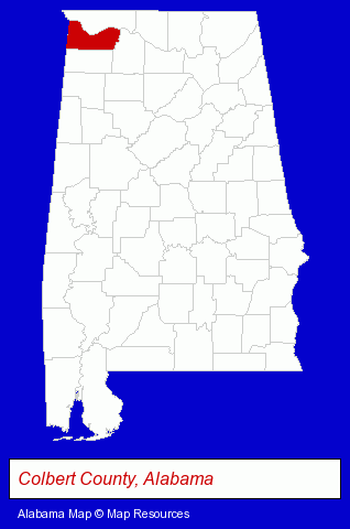 Colbert County, Alabama locator map