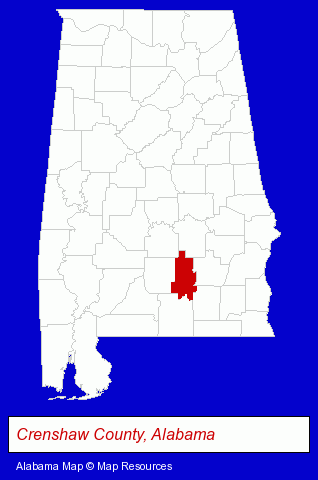 Alabama map, showing the general location of Hicks Inc