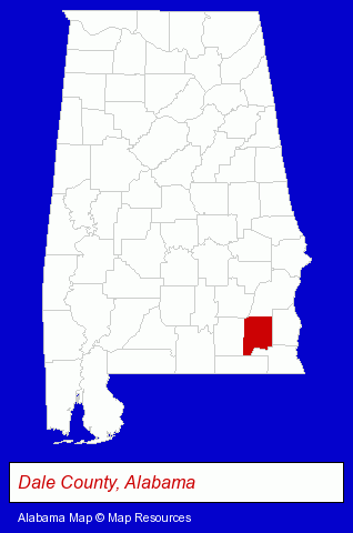 Alabama map, showing the general location of Sunset Memorial Park