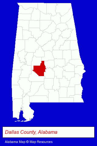 Alabama map, showing the general location of Selma Public Library