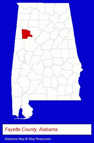 Alabama map, showing the general location of Rebasco Decorators