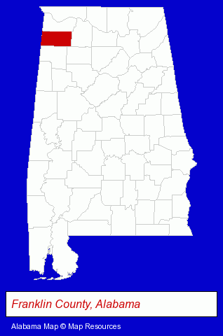 Alabama map, showing the general location of Sinclair Lawrence & Associates