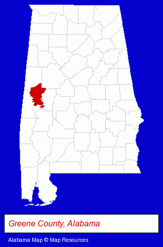 Alabama map, showing the general location of Merchants & Farmers Bank