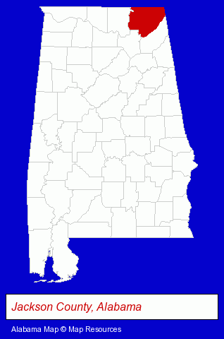 Jackson County, Alabama locator map