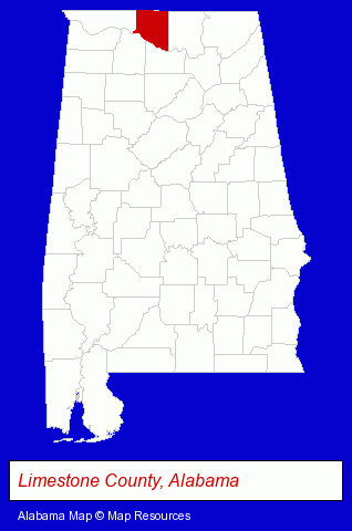 Alabama map, showing the general location of Apple Lane Farms