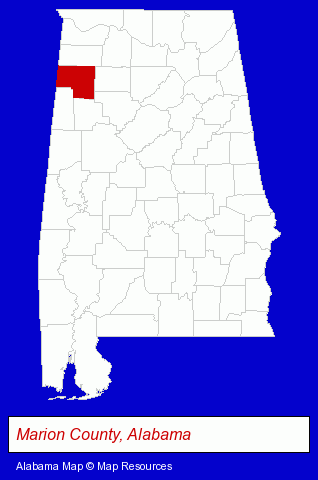 Alabama map, showing the general location of King Kutter Inc