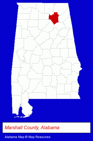 Alabama map, showing the general location of Alabama Professional Realty Inc