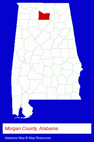 Alabama map, showing the general location of Brick Deli