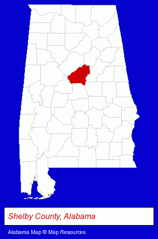 Alabama map, showing the general location of Glidewell Specialties Foundry