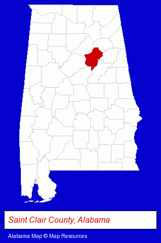 Alabama map, showing the general location of First Baptist Church
