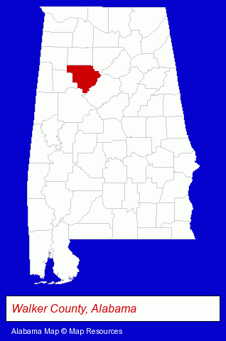 Alabama map, showing the general location of Cox Family & Cosmetic DNTSTRY - Adam Z Cox DDS