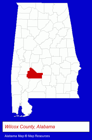 Alabama map, showing the general location of Black Belt Treasures