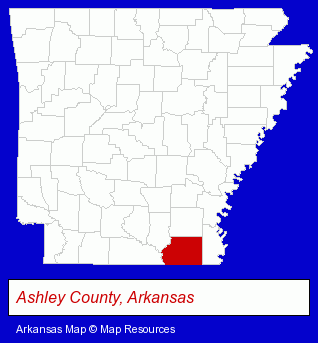 Arkansas map, showing the general location of Sassy Jones Sauce & Spice Company