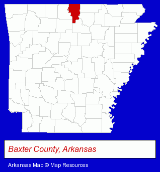 Arkansas map, showing the general location of Twin Lakes Chiropractic Clinic
