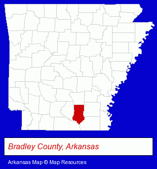 Arkansas map, showing the general location of Warren Bank & Trust Company