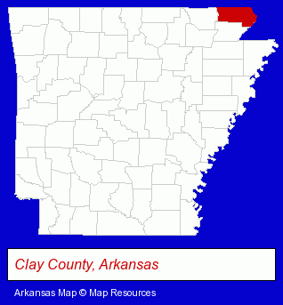 Arkansas map, showing the general location of Piggott State Bank