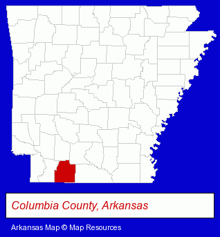 Arkansas map, showing the general location of Law Supply Inc