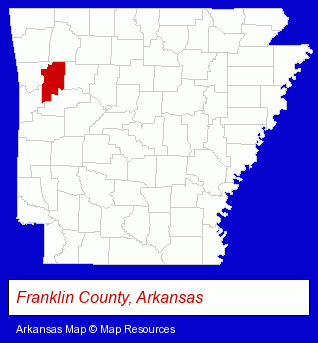 Arkansas map, showing the general location of Correll Inc