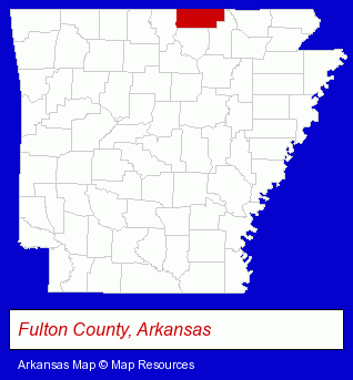 Arkansas map, showing the general location of Bank of Salem