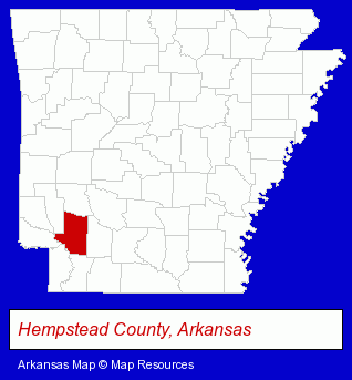 Arkansas map, showing the general location of Fulton Grass Company