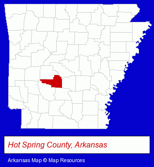 Arkansas map, showing the general location of Grapette International Inc