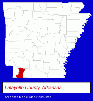 Arkansas map, showing the general location of Burge's Hickory Smoked Turkeys
