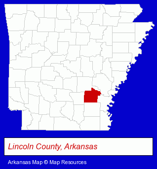Arkansas map, showing the general location of Bank of Star City