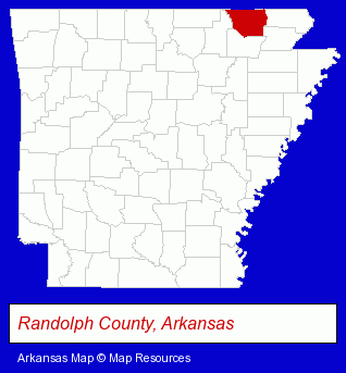 Arkansas map, showing the general location of Pocahontas Aluminum CO Inc