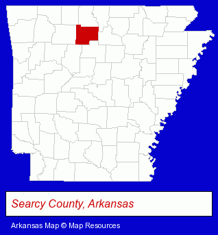 Arkansas map, showing the general location of Crockett's Country Store