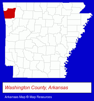 Arkansas map, showing the general location of R Douglas Vanderpool MD