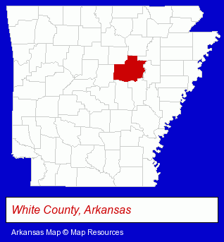 Arkansas map, showing the general location of John Patterson PA