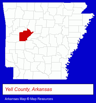 Arkansas map, showing the general location of Grandeur Fasteners Inc