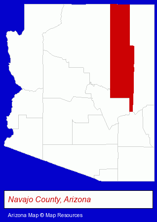 Arizona map, showing the general location of Sun Valley Indian School