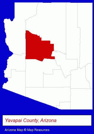 Arizona map, showing the general location of Jason Wade Curd MD
