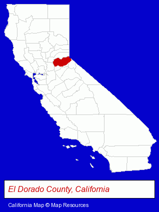 California map, showing the general location of Placerville Veterinary Clinic - Richard J Parsons DVM