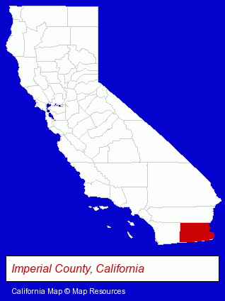 California map, showing the general location of Calipatria City Police Department