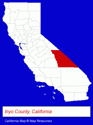 California map, showing the general location of Inyo Council For The Arts