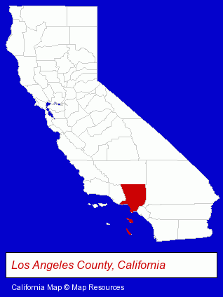 Los Angeles County, California locator map