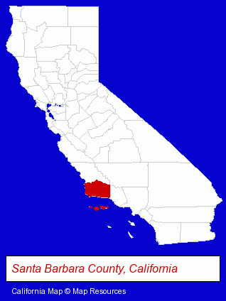 Santa Barbara County, California locator map