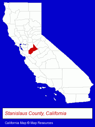 California map, showing the general location of Cool Hand Lukes