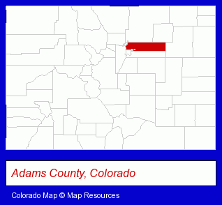 Adams County, Colorado locator map