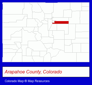 Colorado map, showing the general location of Living Hope Community Church